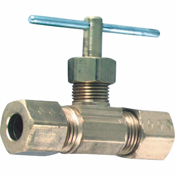 All-Source 1/4 In. Tube x 1/4 In. Tube Brass Straight Needle Valve 455894